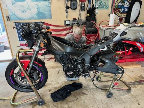 My ZX6R at the track before the engine issues